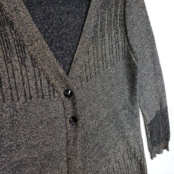 Elegantissimo Firenze Longline Cardigan Duster Metallic Knit size L Lagenlook - Picture 4 of 10
